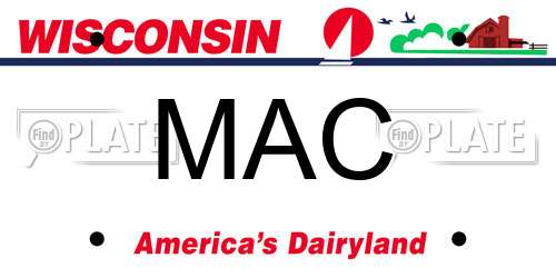 MAC Wisconsin License Plate