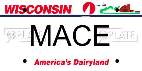 MACE Wisconsin License Plate