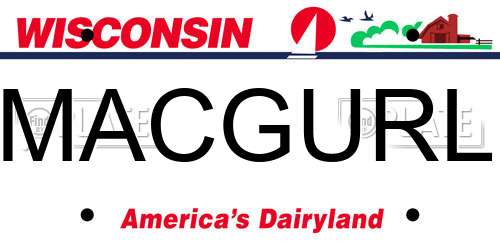 MACGURL Wisconsin License Plate
