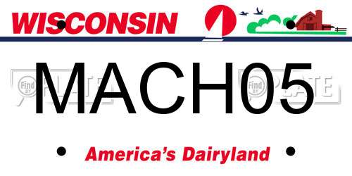 MACH05 Wisconsin License Plate
