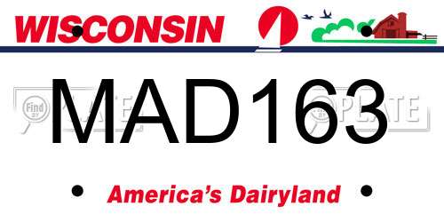 MAD163 Wisconsin License Plate