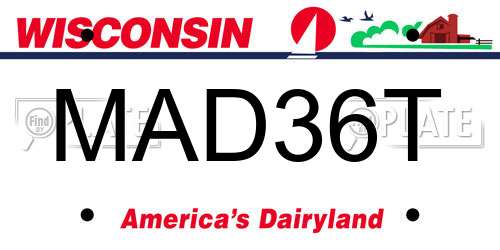 MAD36T Wisconsin License Plate