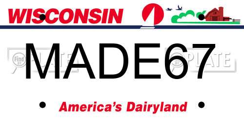 MADE67 Wisconsin License Plate