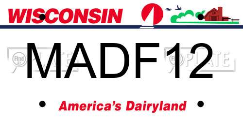 MADF12 Wisconsin License Plate