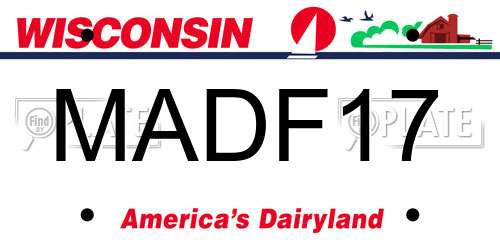 MADF17 Wisconsin License Plate