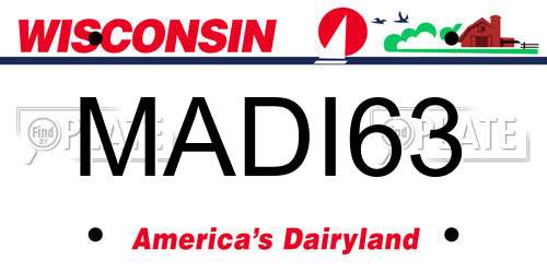 MADI63 Wisconsin License Plate