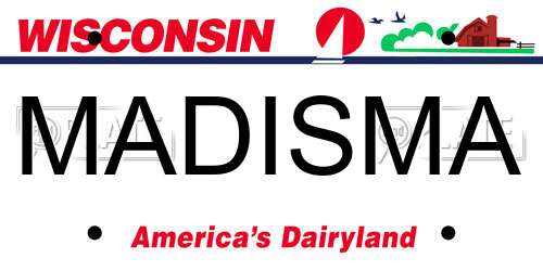 MADISMA Wisconsin License Plate