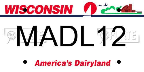 MADL12 Wisconsin License Plate