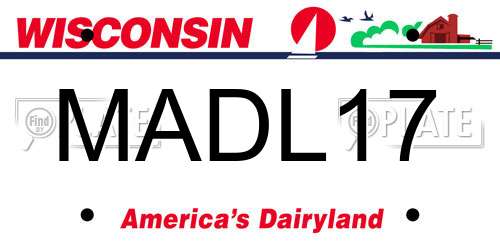 MADL17 Wisconsin License Plate