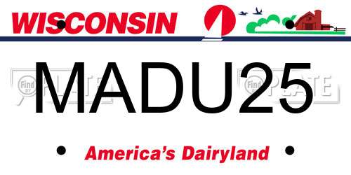MADU25 Wisconsin License Plate