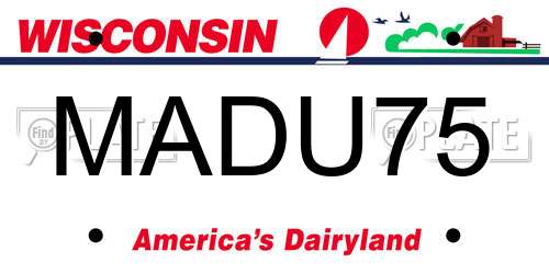 MADU75 Wisconsin License Plate