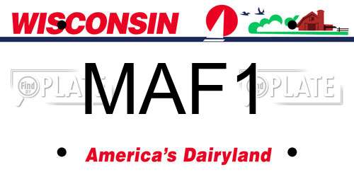 MAF1 Wisconsin License Plate