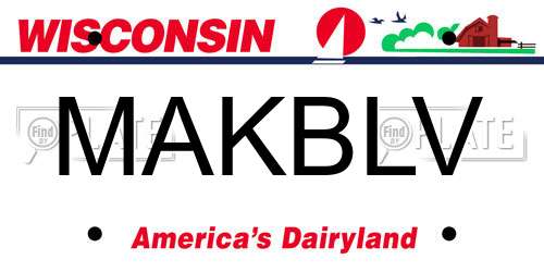 MAKBLV Wisconsin License Plate