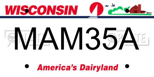 MAM35A Wisconsin License Plate