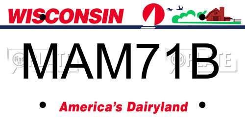 MAM71B Wisconsin License Plate