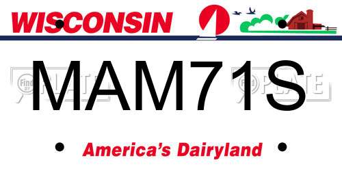 MAM71S Wisconsin License Plate