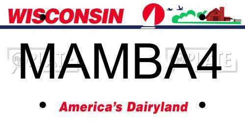 MAMBA4 Wisconsin License Plate