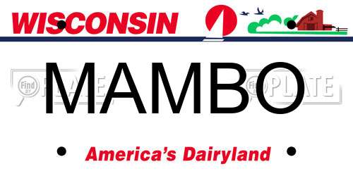 MAMBO Wisconsin License Plate