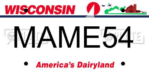 MAME54 Wisconsin License Plate