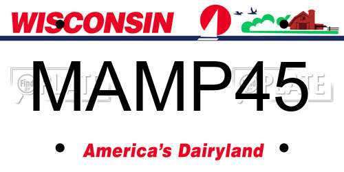 MAMP45 Wisconsin License Plate