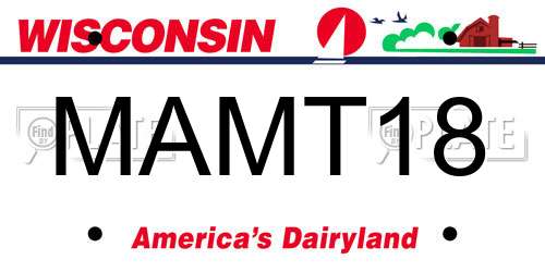MAMT18 Wisconsin License Plate