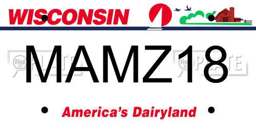 MAMZ18 Wisconsin License Plate