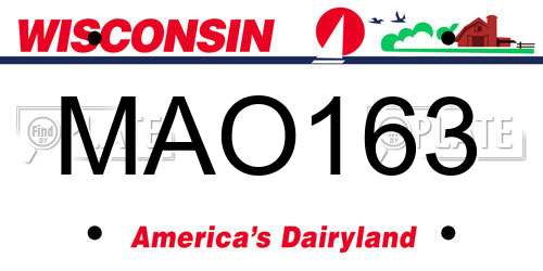 MAO163 Wisconsin License Plate