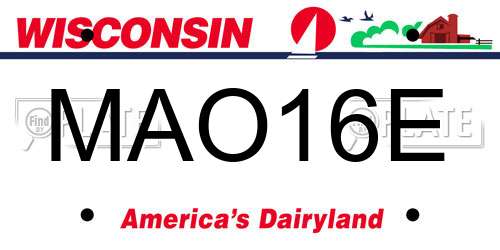 MAO16E Wisconsin License Plate