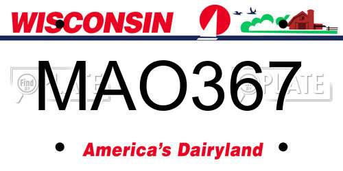 MAO367 Wisconsin License Plate