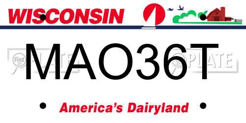 MAO36T Wisconsin License Plate