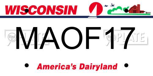 MAOF17 Wisconsin License Plate