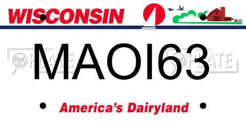 MAOI63 Wisconsin License Plate
