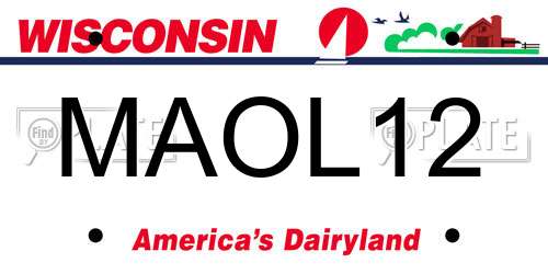 MAOL12 Wisconsin License Plate