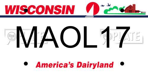 MAOL17 Wisconsin License Plate