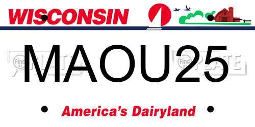 MAOU25 Wisconsin License Plate