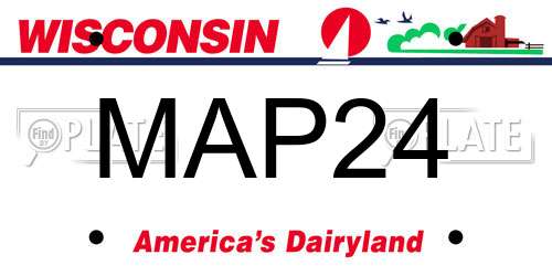 MAP24 Wisconsin License Plate