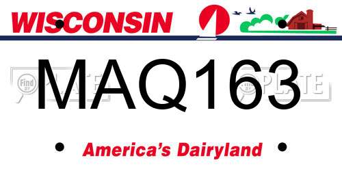 MAQ163 Wisconsin License Plate