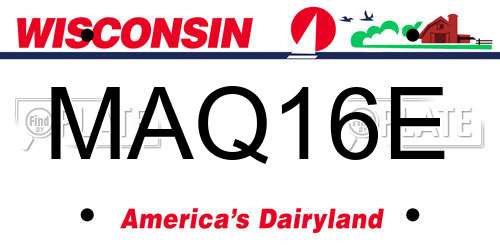 MAQ16E Wisconsin License Plate