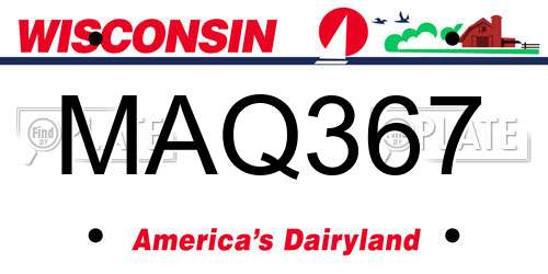 MAQ367 Wisconsin License Plate