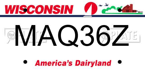 MAQ36Z Wisconsin License Plate