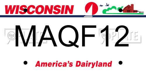 MAQF12 Wisconsin License Plate