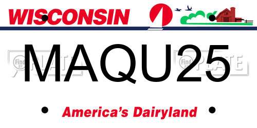 MAQU25 Wisconsin License Plate