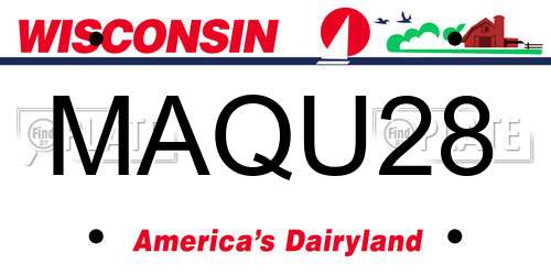 MAQU28 Wisconsin License Plate