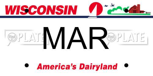 MAR Wisconsin License Plate