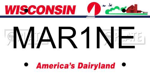 MAR1NE Wisconsin License Plate
