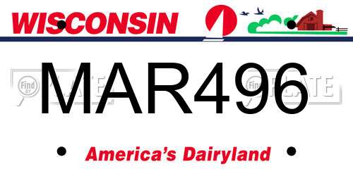 MAR496 Wisconsin License Plate
