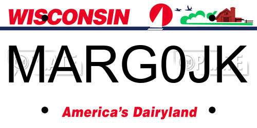 MARG0JK Wisconsin License Plate