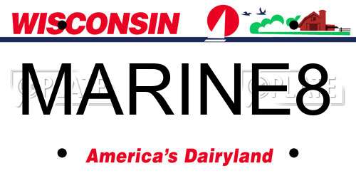 MARINE8 Wisconsin License Plate