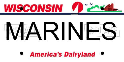 MARINES Wisconsin License Plate