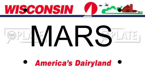 MARS Wisconsin License Plate